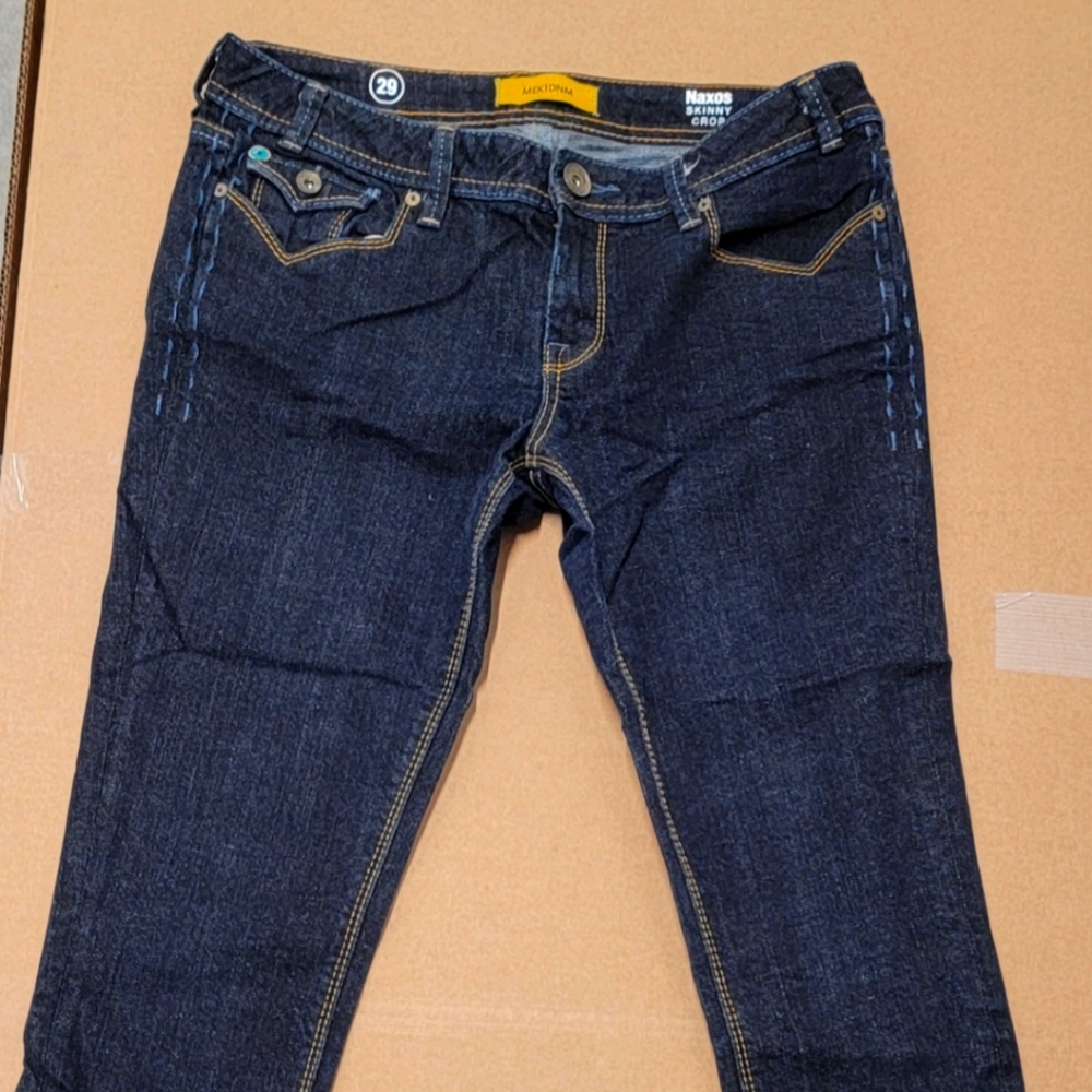 MEK DNM Womens Naxos Skinny Crop Dark Blue Jeans 29 x 24 inches